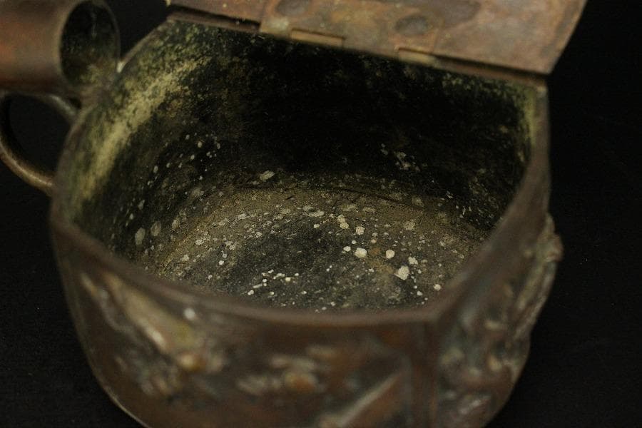 文房具 花鳥紋 矢立 銅製 600