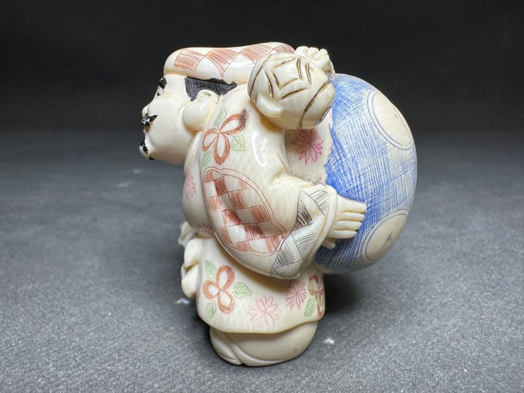 極上　七福神　置物　根付　印籠　天然素材　アンティーク　骨董