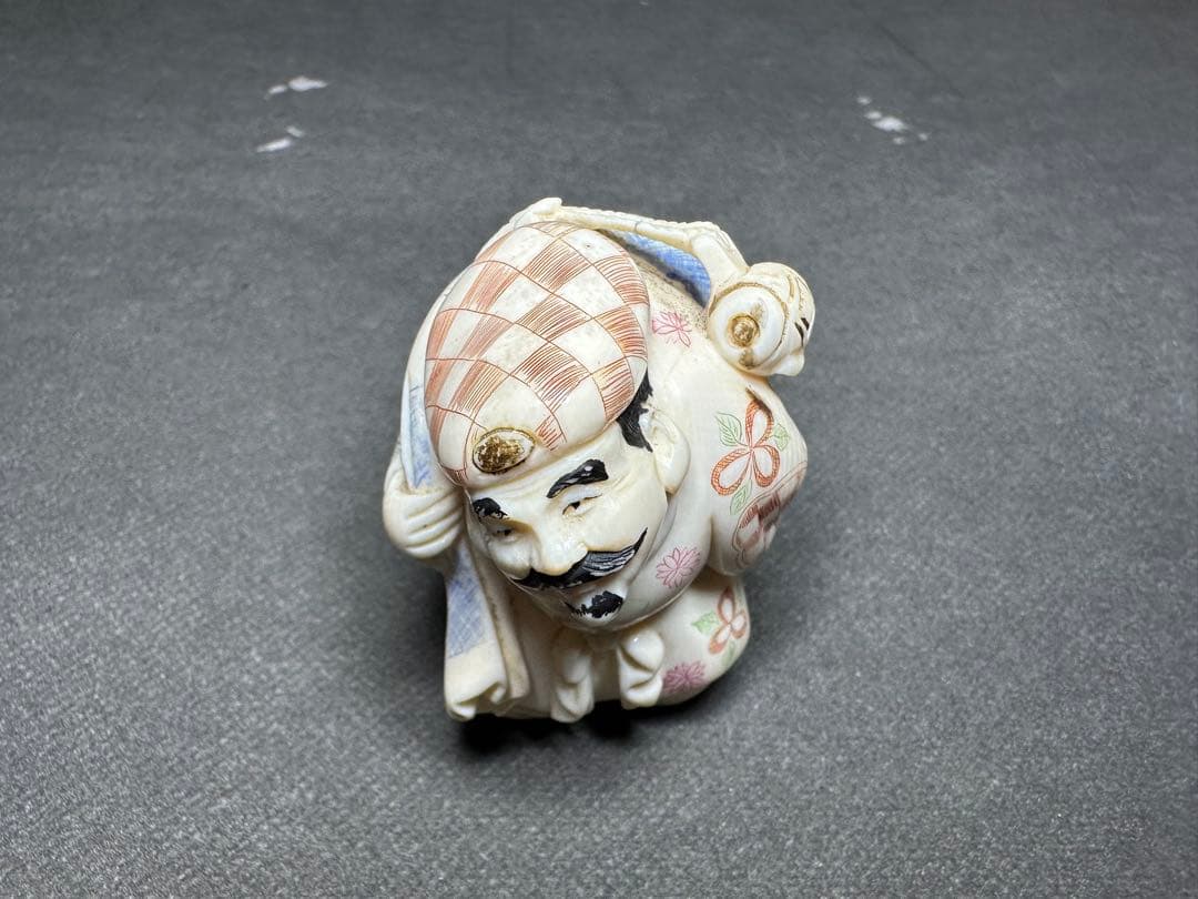 極上　七福神　置物　根付　印籠　天然素材　アンティーク　骨董