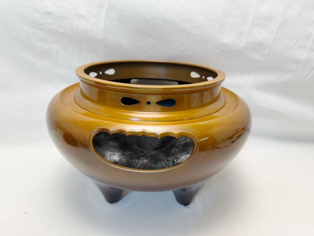 ほぼ未使用 茶道具 唐銅朝鮮風炉釜 野々田電熱器 釜鐶付 茶道 元箱