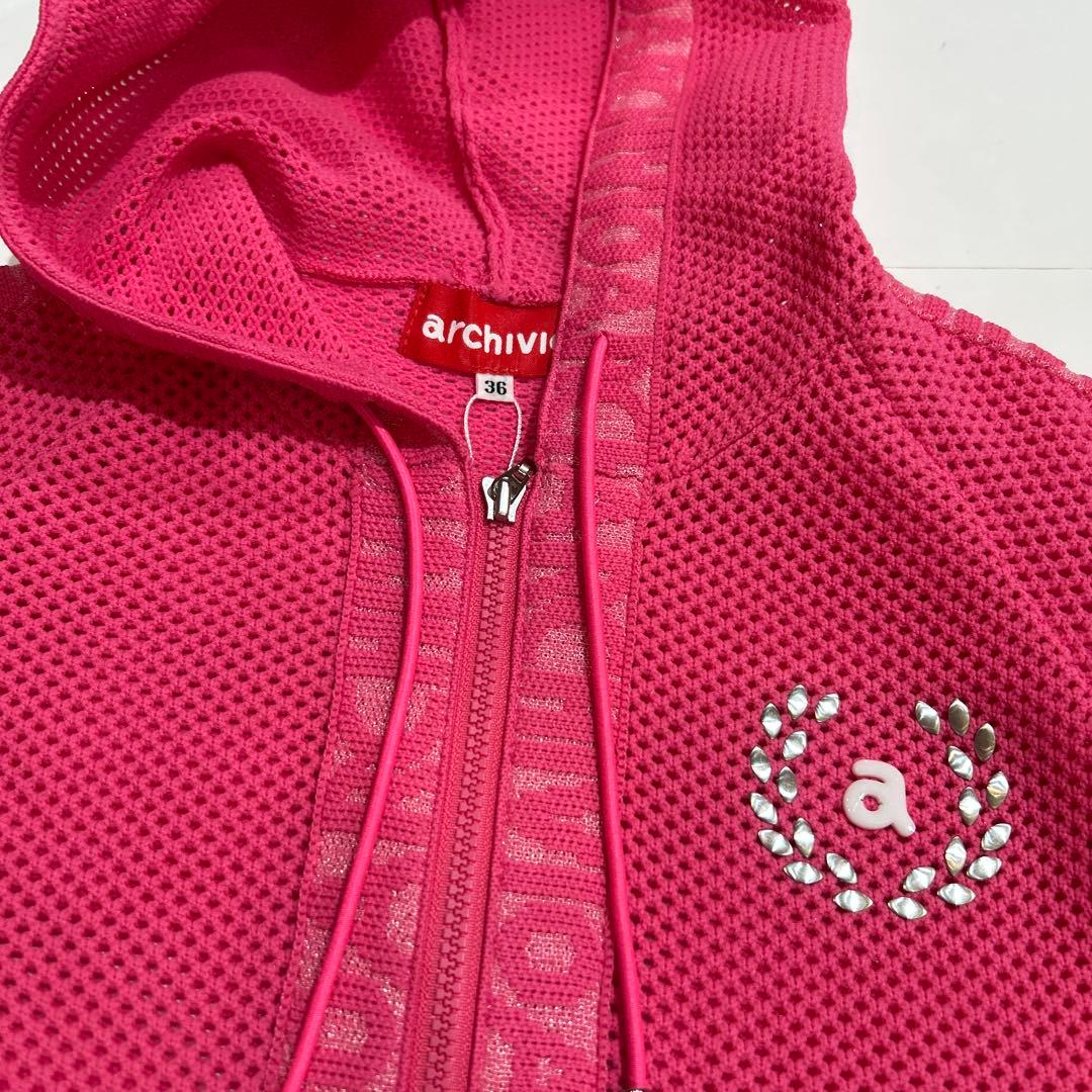 新品❤️アルチビオ❤️ピンク メッシュフードセーター