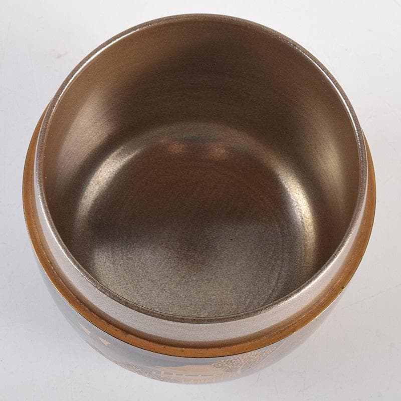 茶道具　漆匠　前端春斉作　山水蒔絵　内銀溜　黒棗　共箱　V　R8487