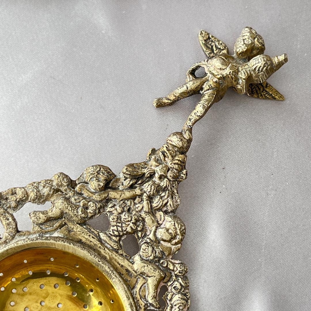 【ドイツ】 天使のティーストレナー【シルバープレート】16cm