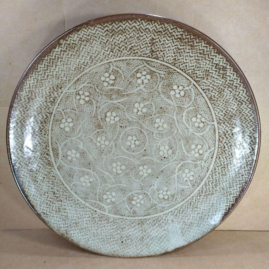 【本物保証】島岡達三 地釉縄文象嵌皿 共箱 栞 人間国宝 美品