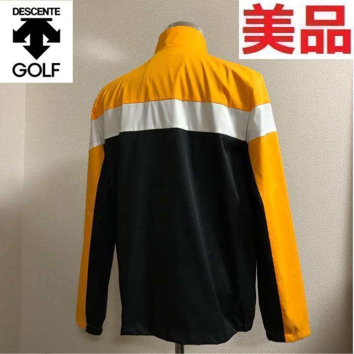 デサントゴルフ 三段切替 ウィンドジャケット イエローオレンジ XOサイズ