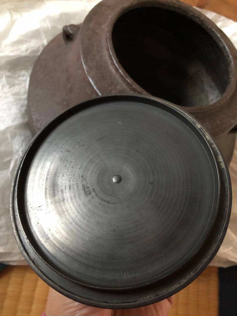 時代　車軸釜　大西定林造　十二代寒雉極付