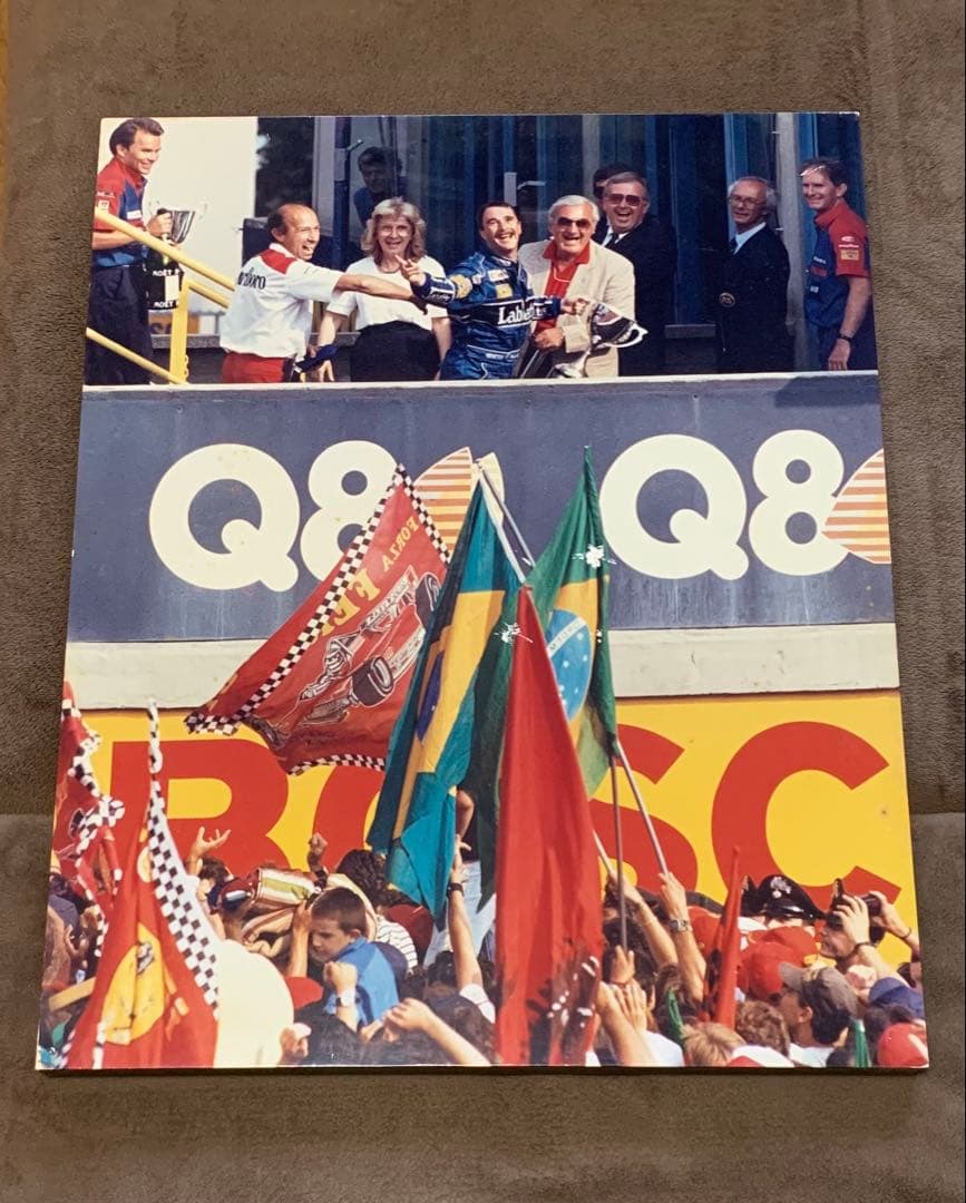 F1レーサー　ナイジェル・マンセル　優勝　表彰式　パネル