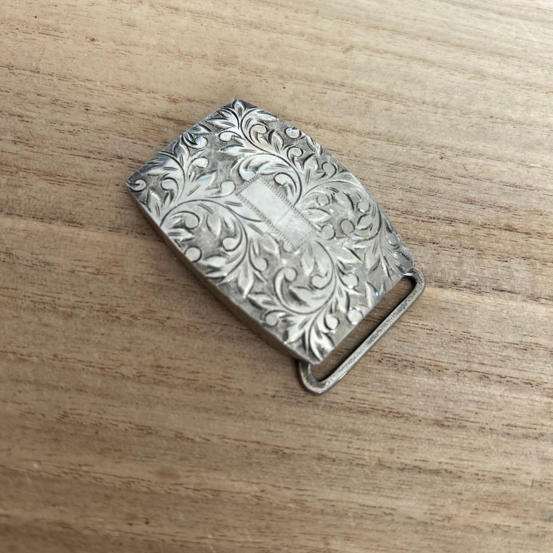銀製　SILVER シルバーバックルFUJI MOTORS 细工彫刻 20g