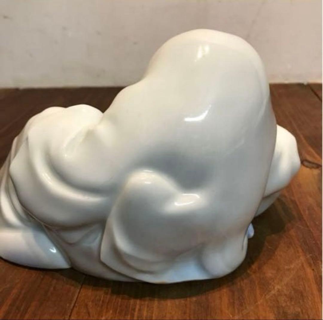 美品　陶器　慈山伯　猩々　白磁　置物　オブジェ　当時物　丁寧な作り