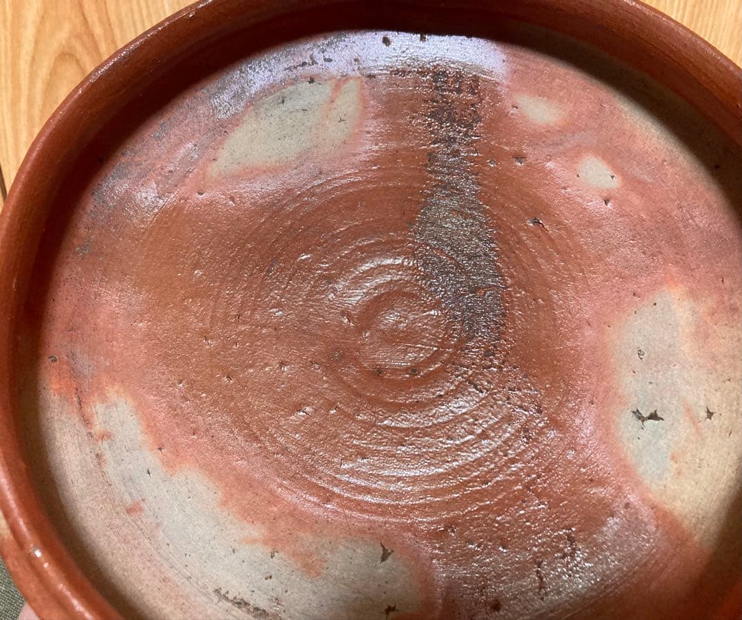 本物保証 安倍安人 緋襷備前鉢 (検索 古備前 金重陶陽 原田拾六 備前焼