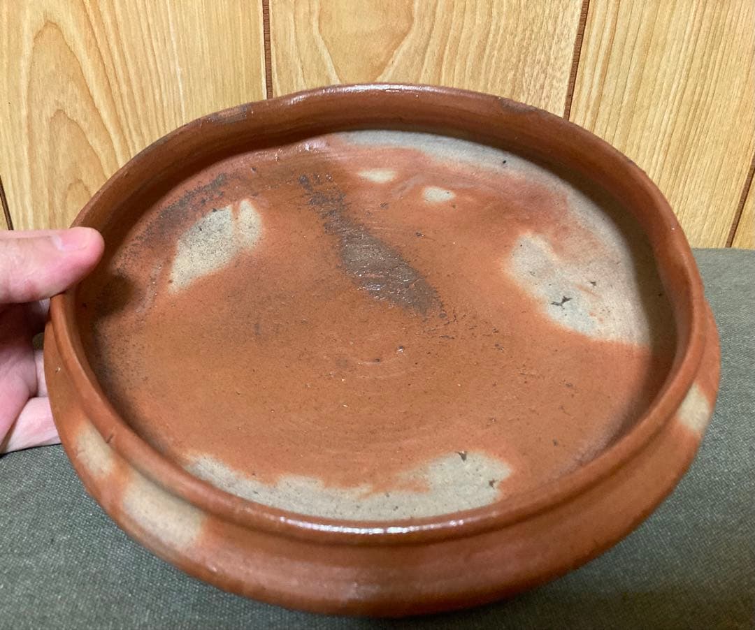 本物保証 安倍安人 緋襷備前鉢 (検索 古備前 金重陶陽 原田拾六 備前焼