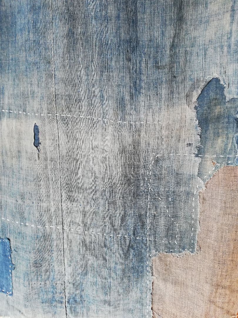 追加画像　B2 襤褸大判6幅　つぎはぎ藍染の布団皮　らんる