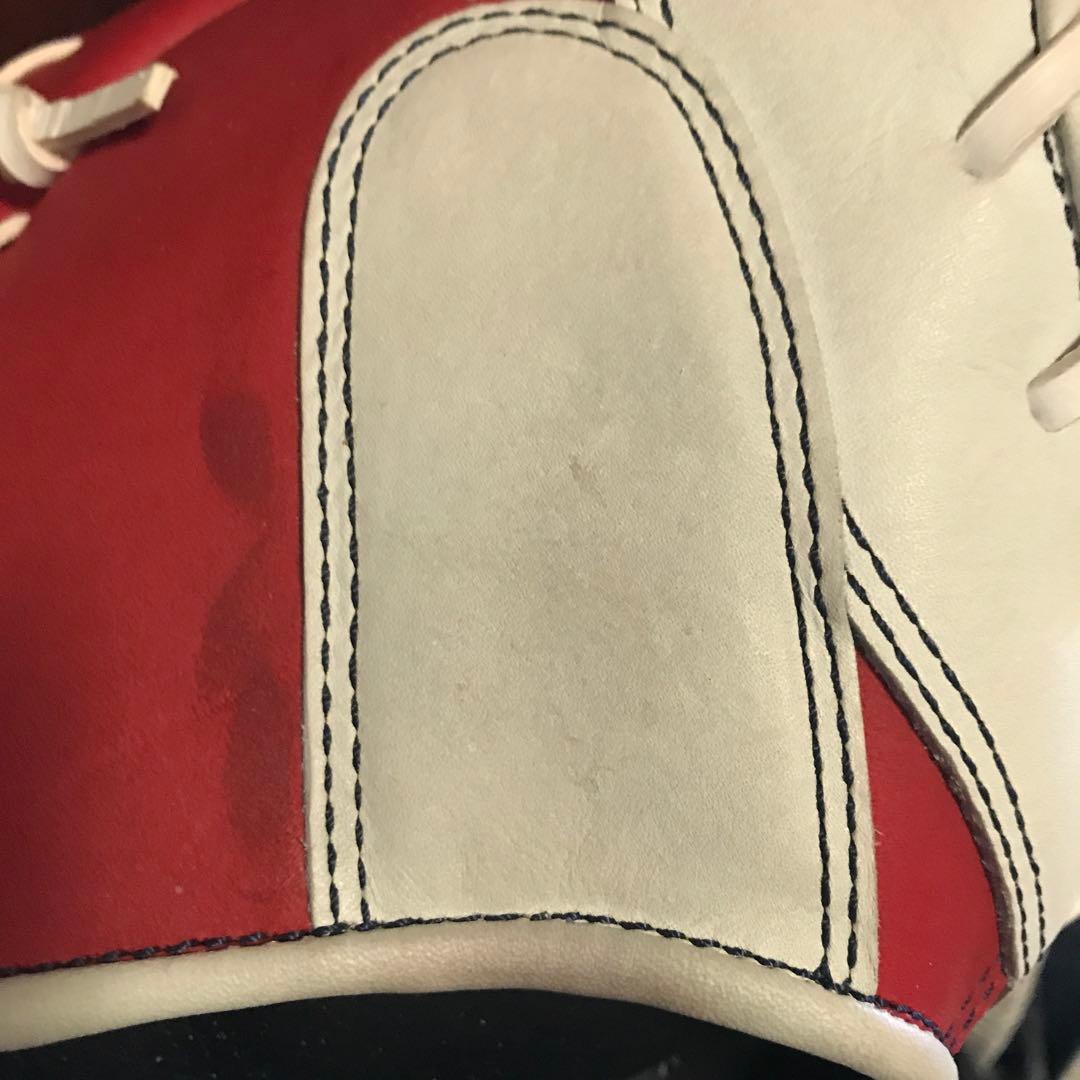 16日掲載終了！オーダーSlugger 軟式グローブ 赤/白 収納袋付き