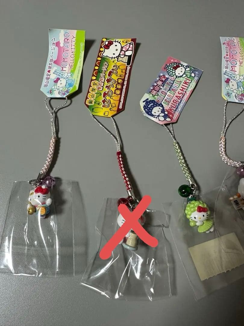 【6個セット】ハローキティ ご当地 ストラップ - 岡山 限定