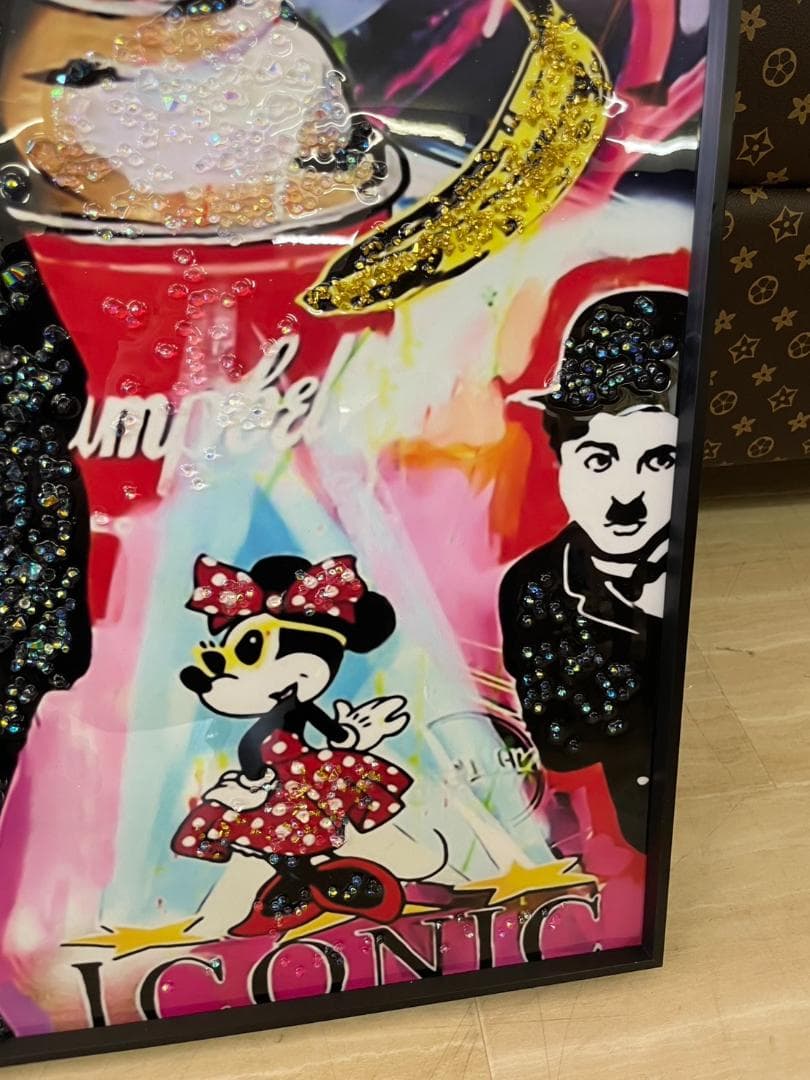 水晶絵　アートパネル　バンクシー　風船と少女　壁掛け　パネル　アート　絵　絵画