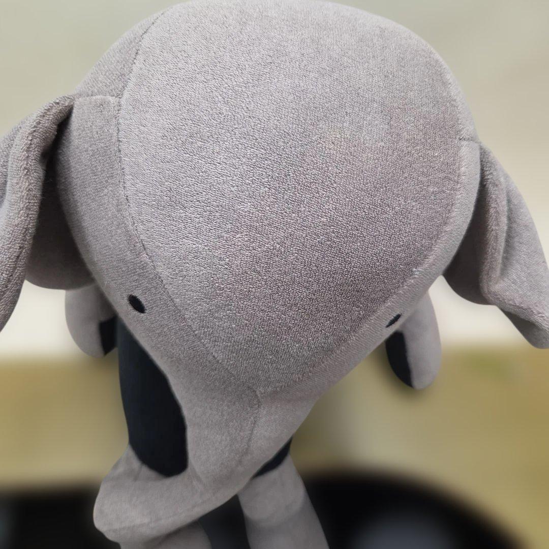 う*も様 またのあつこ　象のぬいぐるみ 中型 グレーと黒