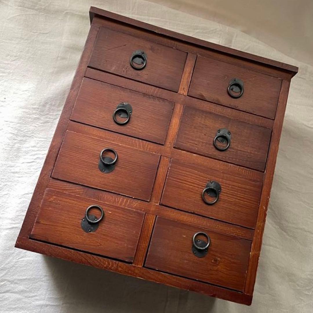 アンティーク　小タンス　ブラウン　古道具　古家具