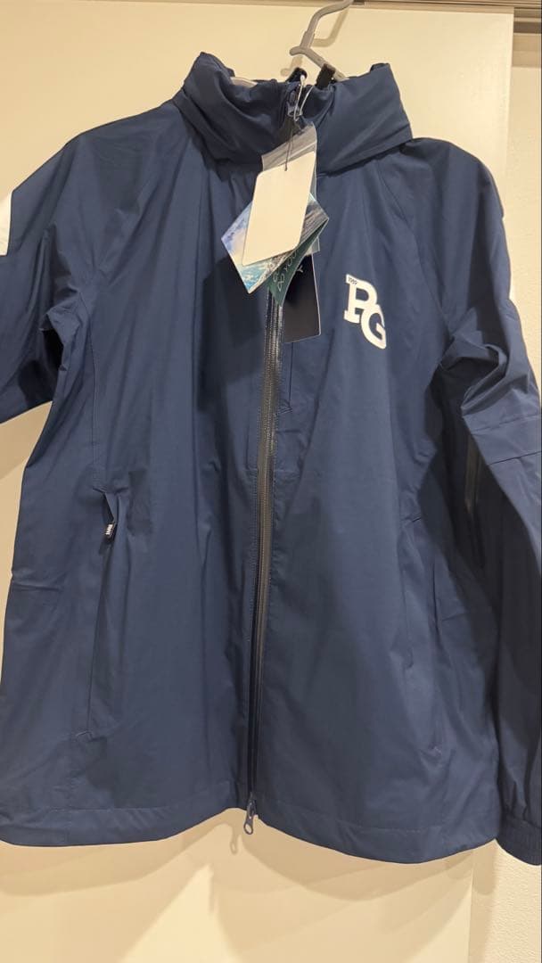 0 パーリーゲイツ AQUAX 撥水防水透湿 4way レインジャケット 紺