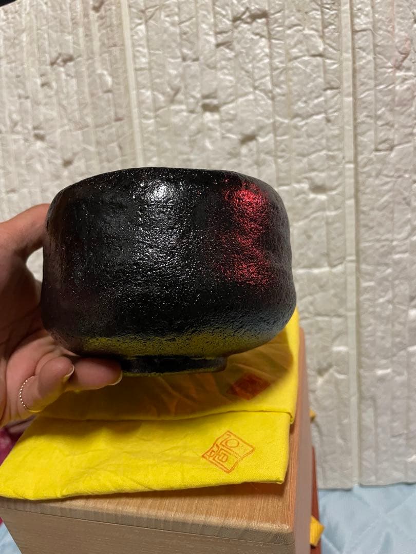 アンティーク品　希少茶道具　茶碗　黒楽　谷古石香