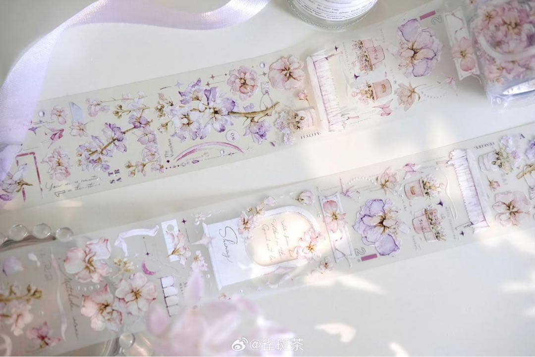 海外　マスキングテープ　雀斑茶 新作4点+おまけ4点⚠️亮面pet（48.210）