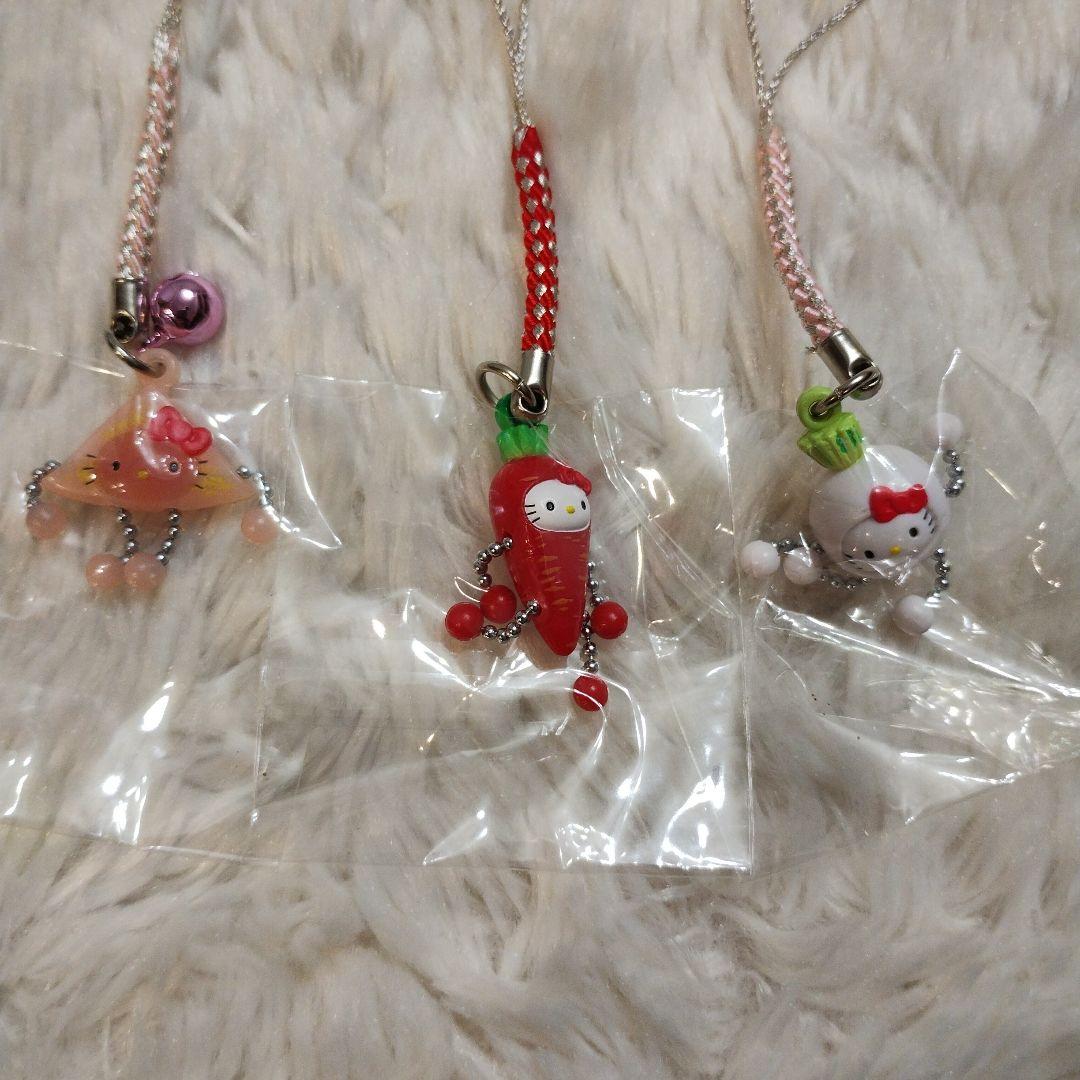 ご当地キティ 京都限定 根付けストラップ 八ツ橋 京人参 聖護院大根 希少 レア