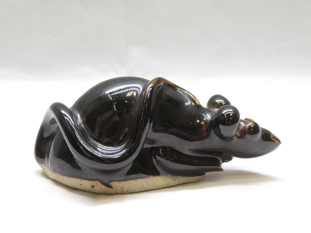 砥部焼 森元 青芳 ねずみ 干支 鼠 陶器 置物 オブジェ 青芳人形