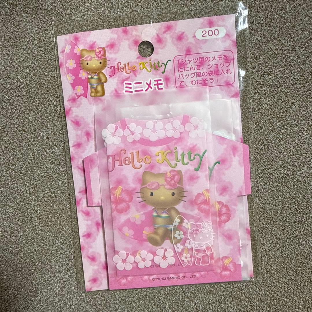 2002年 激レア 日焼けキティ ハイビスカス ミニメモ Tシャツ型メモ