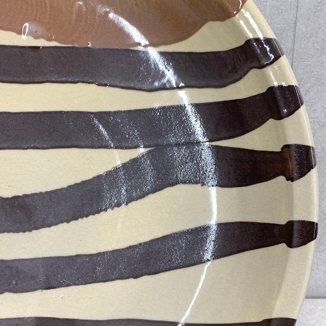 大皿 直径 45.4cm ! 飾り皿 線 布志名焼 アンティーク 昭和レトロ ⑨