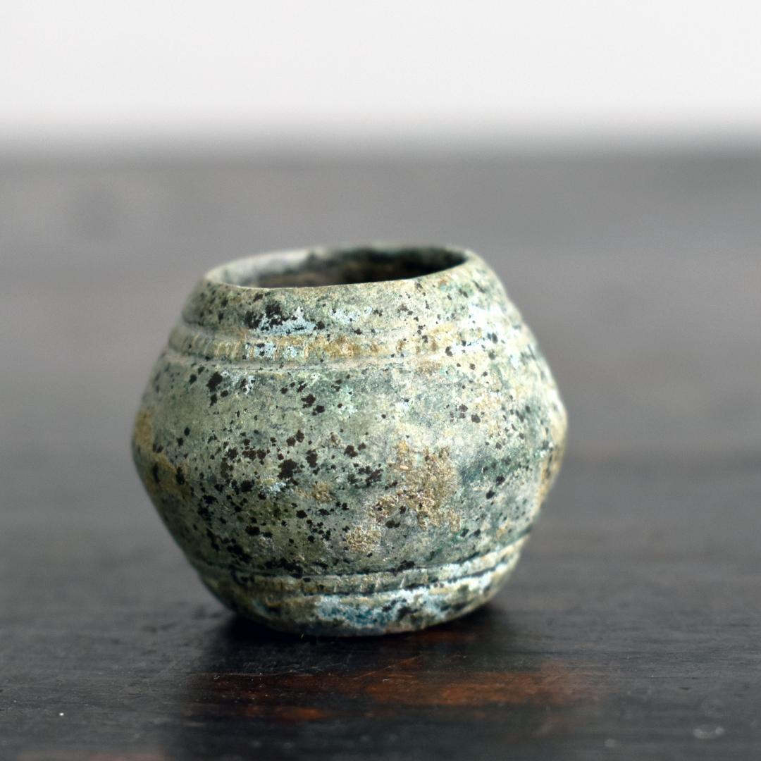 11-12世紀 カンボジア クメール アンコール王朝 青銅 ライムポット 祭器