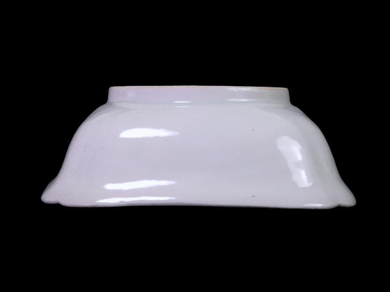 古伊万里　染付　撫子繋ぎ　丸紋に松と鶴の図 四方皿　５客　A055AS-CXs