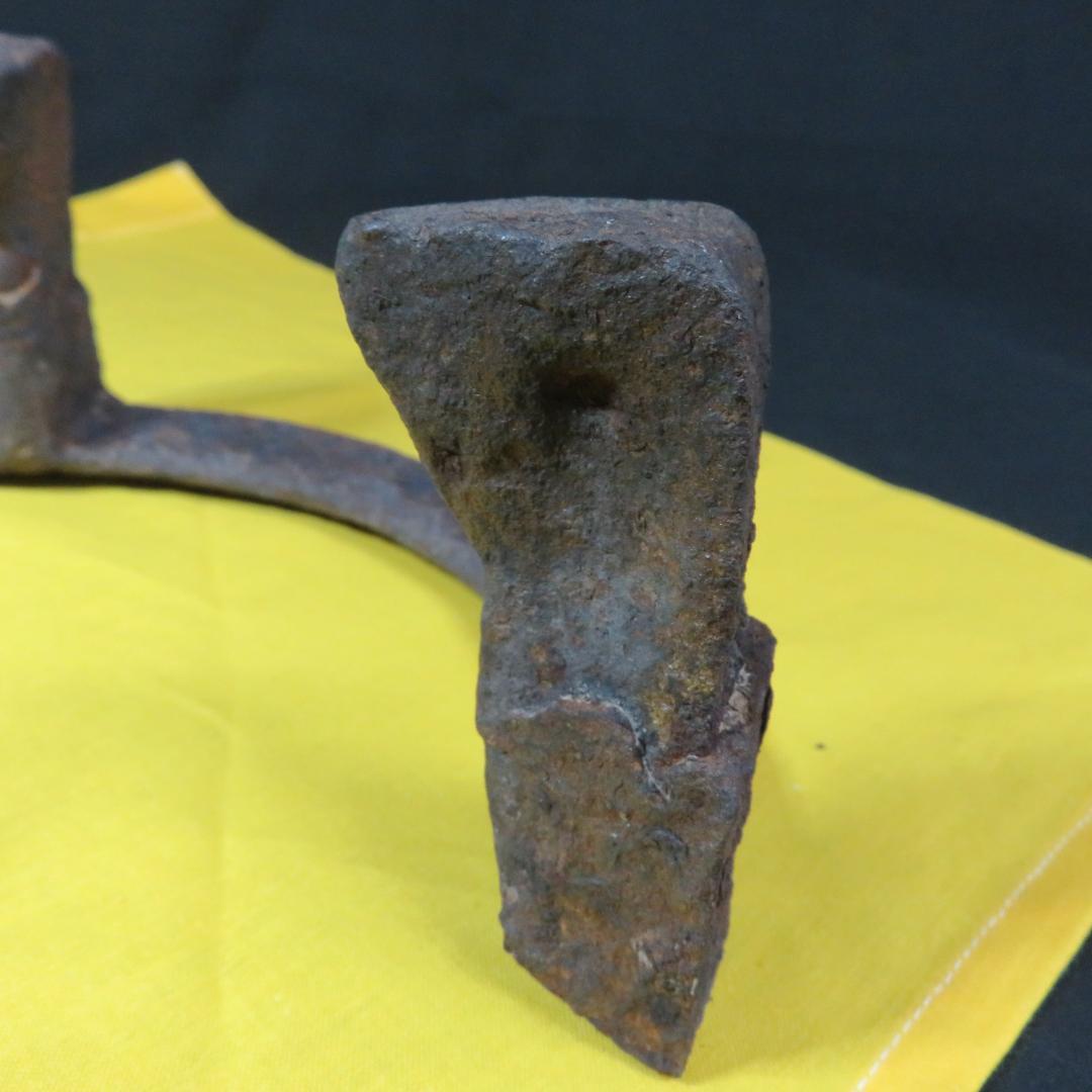 五徳 鬼爪 茶道具 囲炉裏 炉端 キャンプ 鉄瓶に 木箱 銘