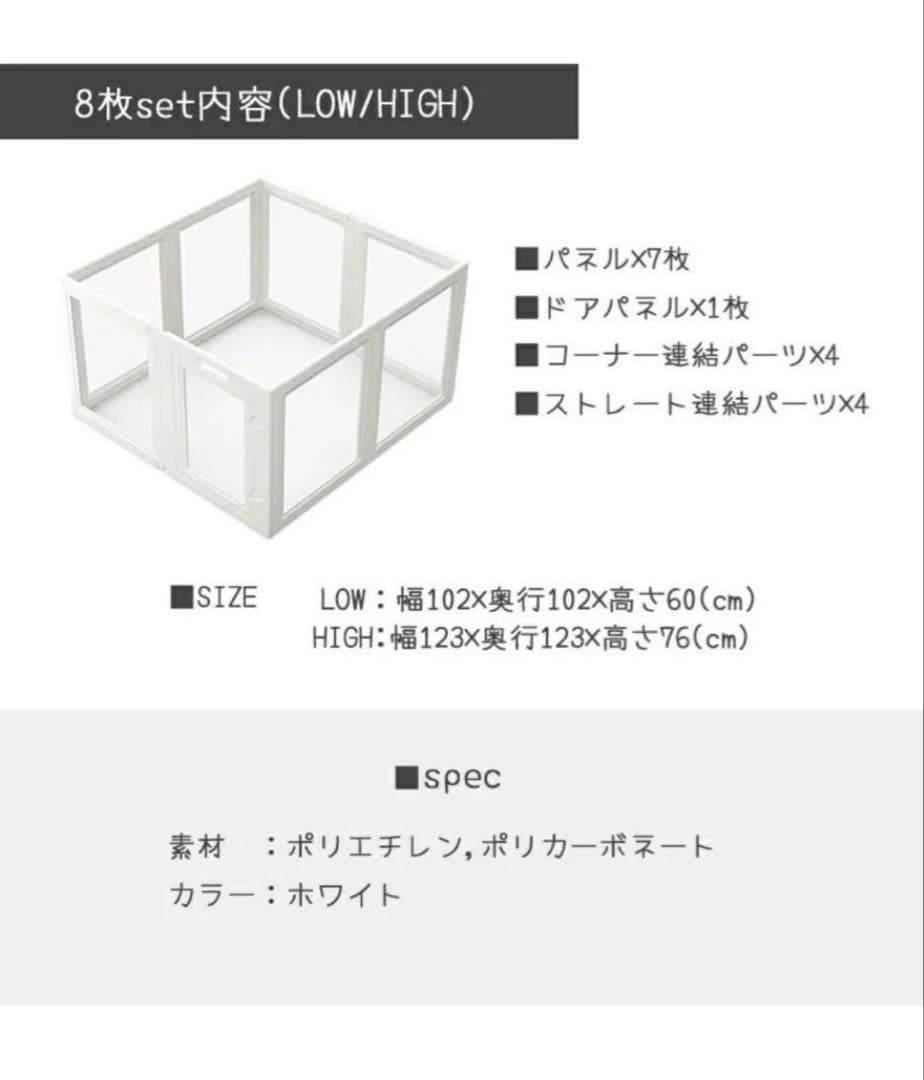 ホワイトフレームクリアサークル　HIGHタイプ6面パネル