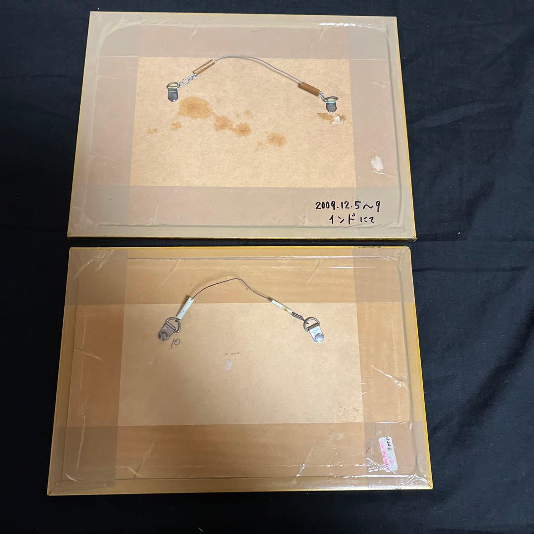 高級インド　2点セット　ミニアチュール　細密画