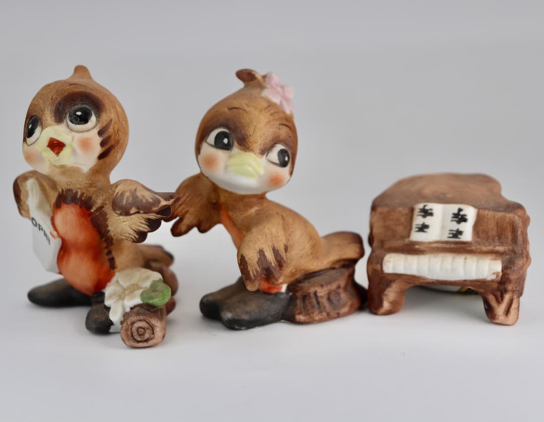 陶器製ジョセフ（ヨセフ・オリジナル）小さな可愛い小鳥の置物 6体セット