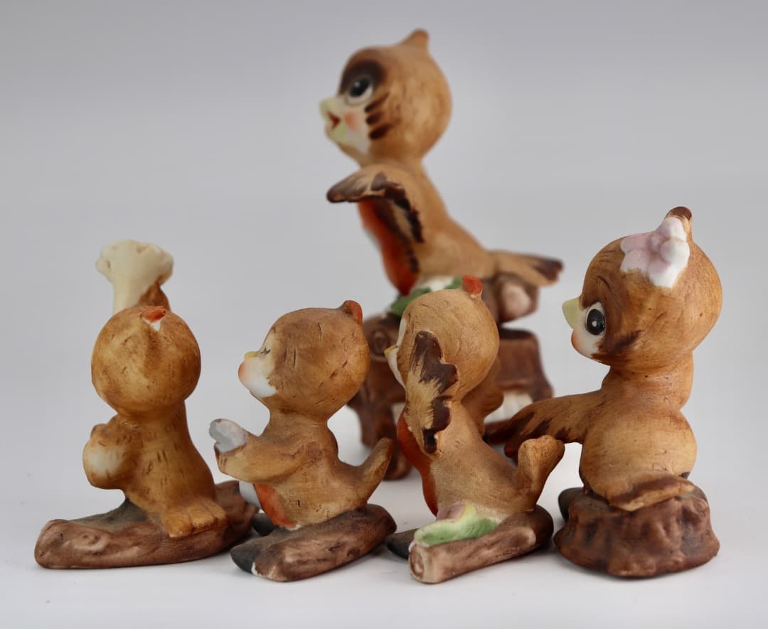 陶器製ジョセフ（ヨセフ・オリジナル）小さな可愛い小鳥の置物 6体セット