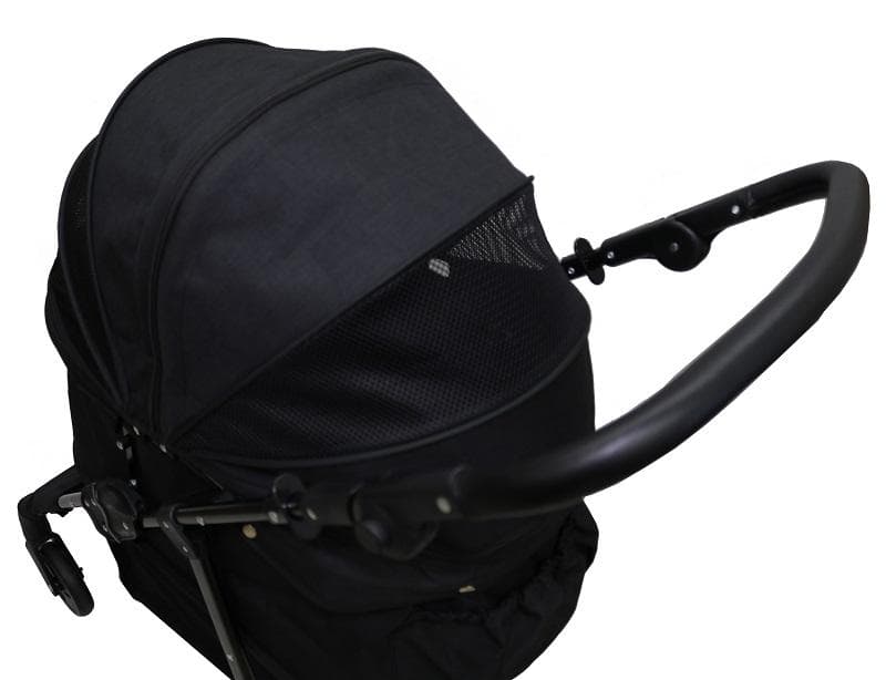 多頭用耐荷重30kg！ココハート ４輪ペットカート/甘えん坊バギーBIG 黒