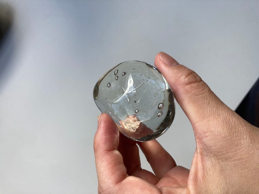 おおやぶみよ ガラスストーンオブジェ　沖縄　雨晴