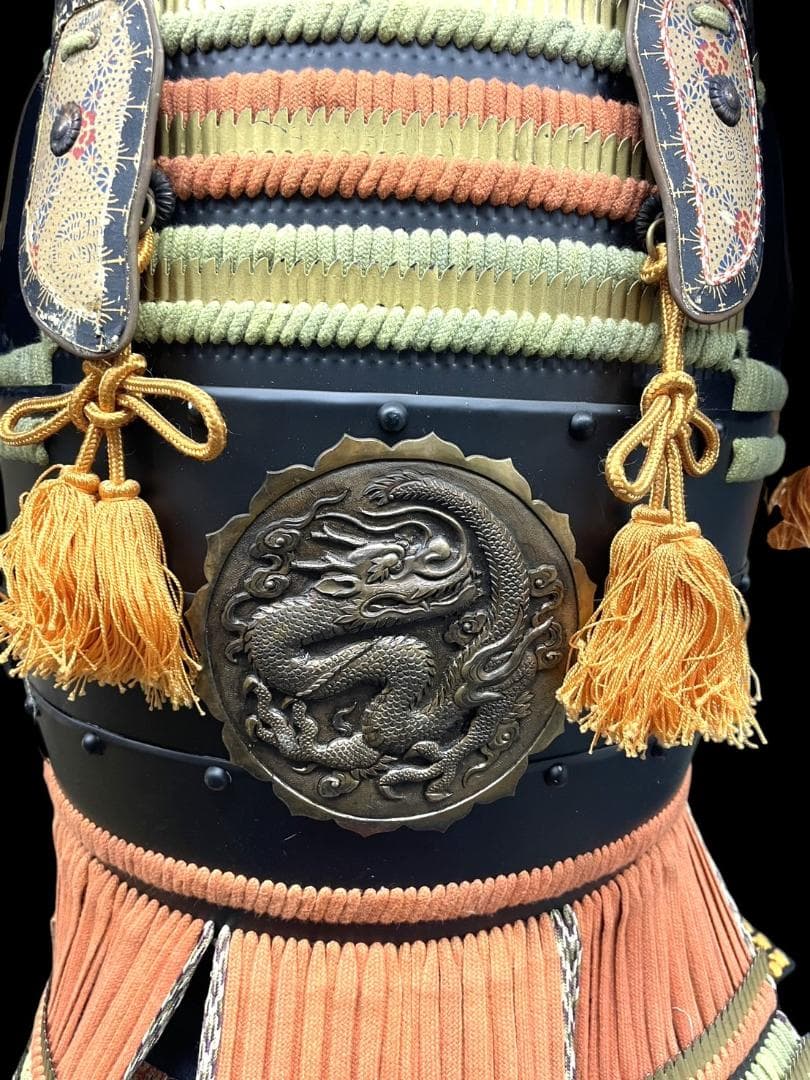 送料込み 着用可能 甲冑 等身大 当世具足 鎧兜 時代祭り 鎧櫃 龍刻 胸当て
