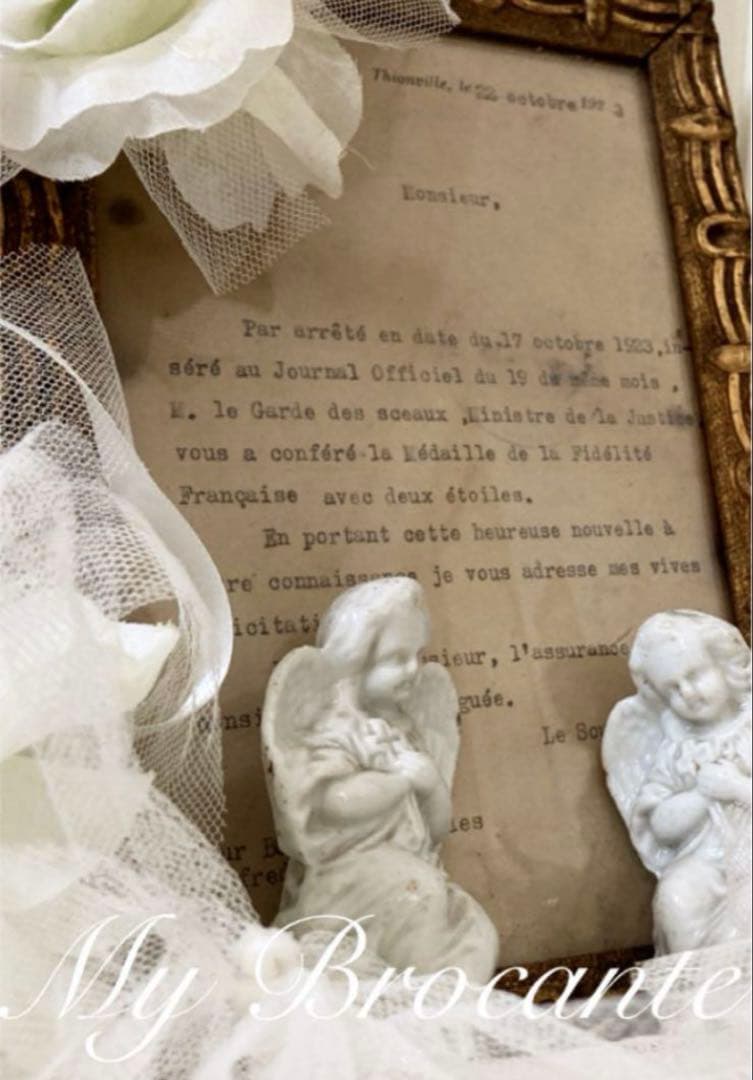 アンティーク雑貨 Old lovely small angels 2set