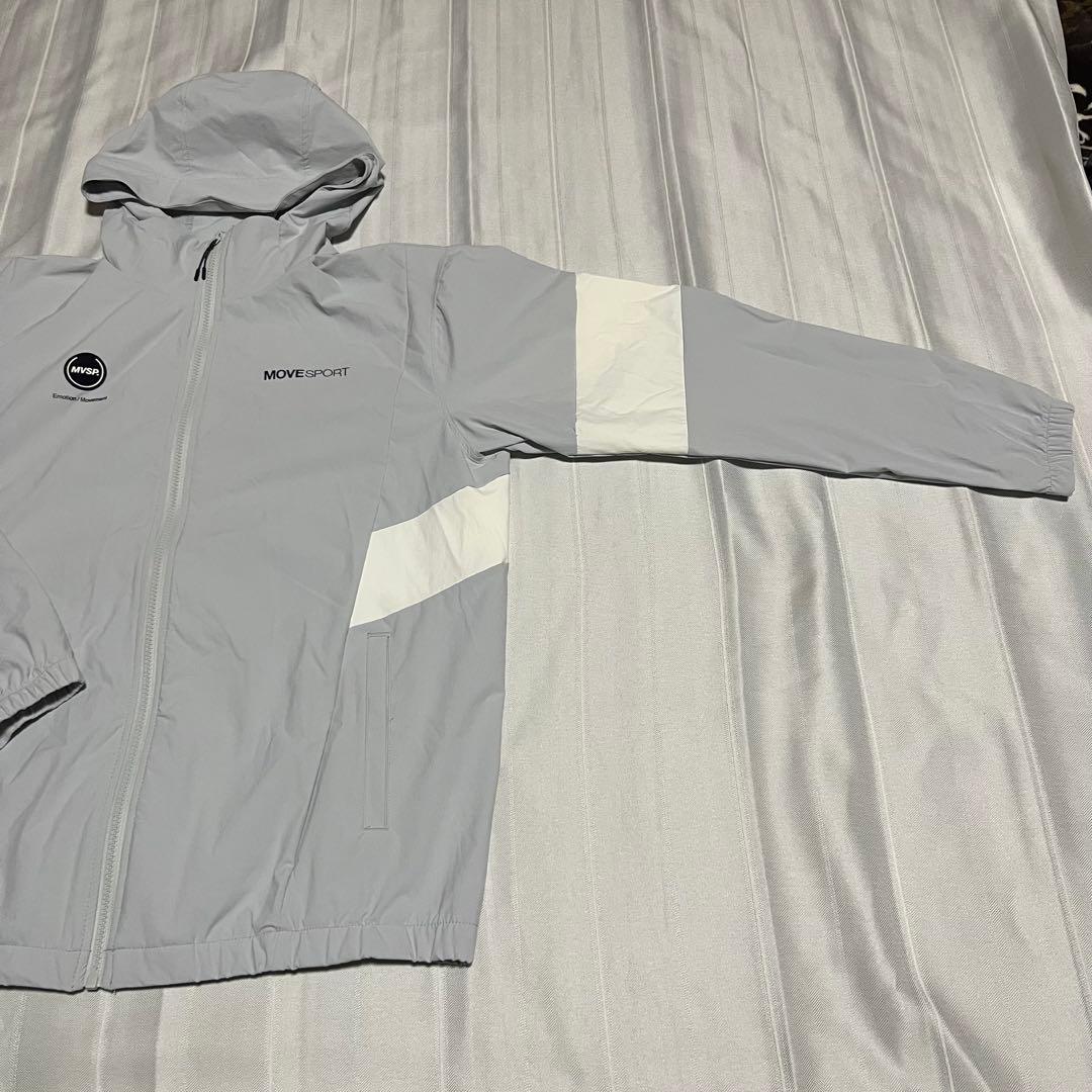 MOVE SPORT ライトグレー フード付き ウォームアップウェアXLサイズ