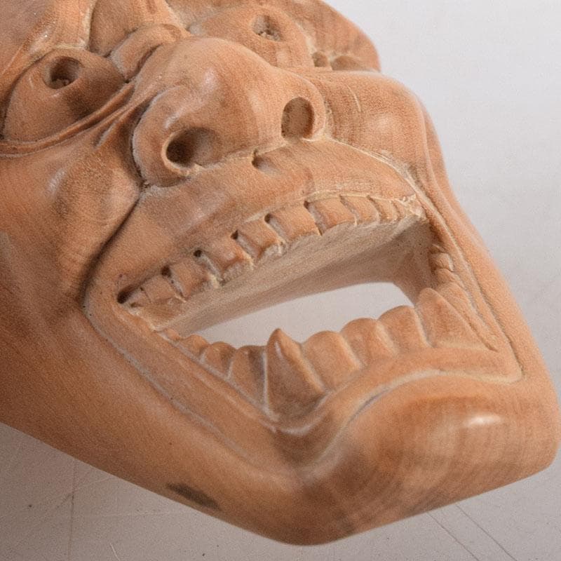 時代提げ物　木彫　面根付　能面　お面　般若面　C　8069