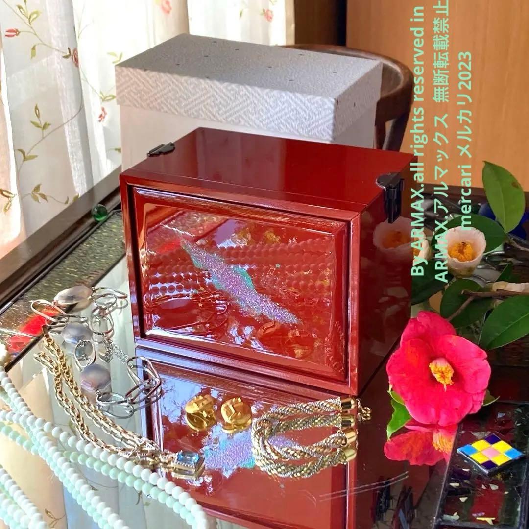 2243様感謝‼️ラス一点JAPAN輪島塗愛蔵品螺鈿蒔絵「銀河-紅」宝石箱