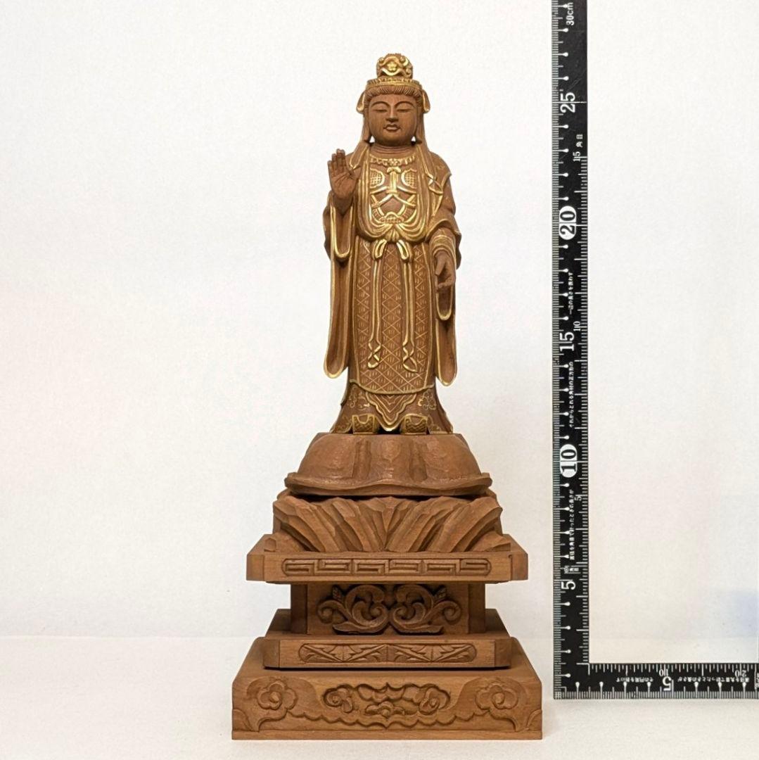 【ゲリラセール・新品】 帝釈天　金泥　紅檀　総高さ約27.5㎝　インドラ　帝釈