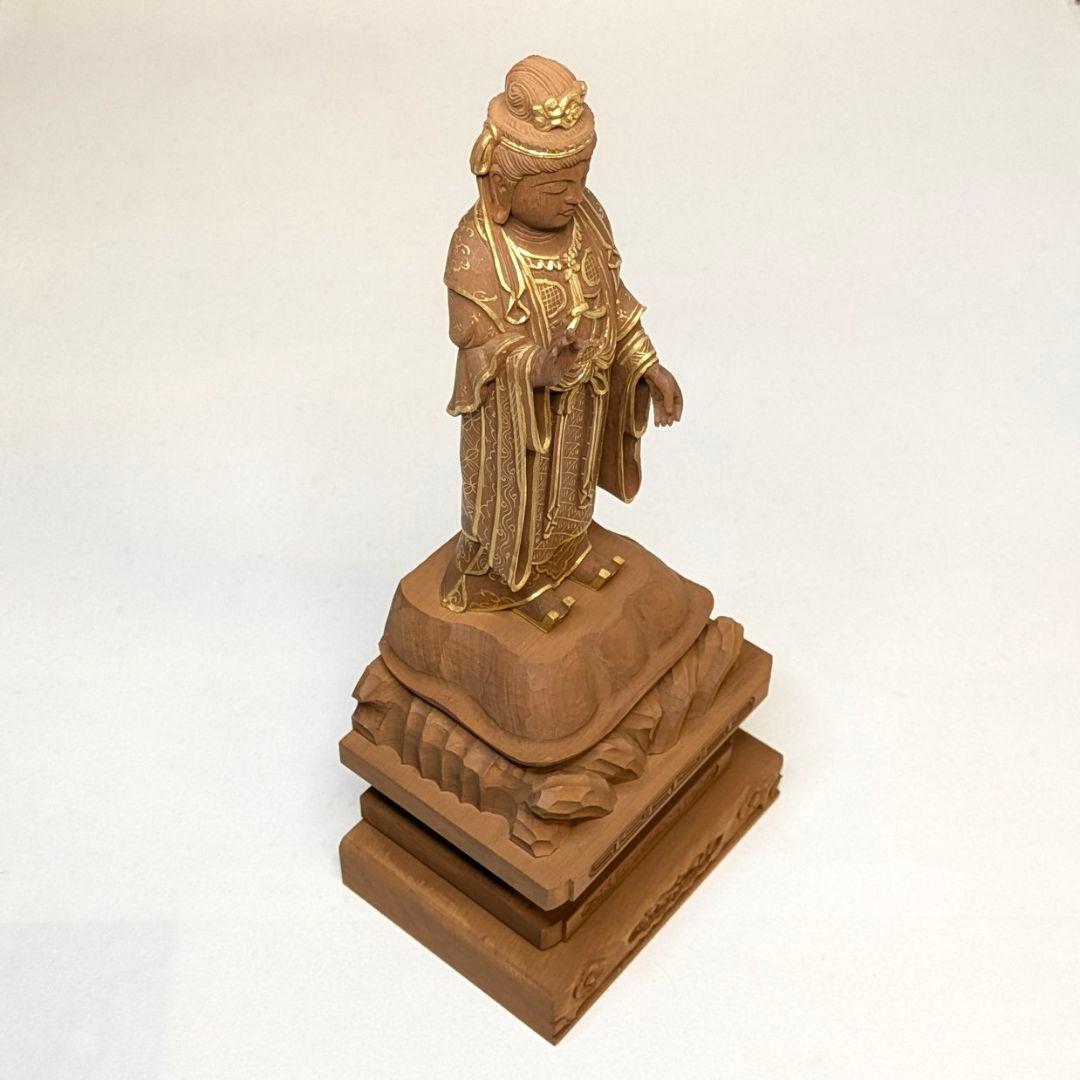 【ゲリラセール・新品】 帝釈天　金泥　紅檀　総高さ約27.5㎝　インドラ　帝釈