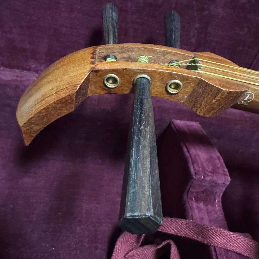 初心者オススメ　中棹　三味線　セット　撥　胴かけ　駒　ハードケース　花梨　丸打胴