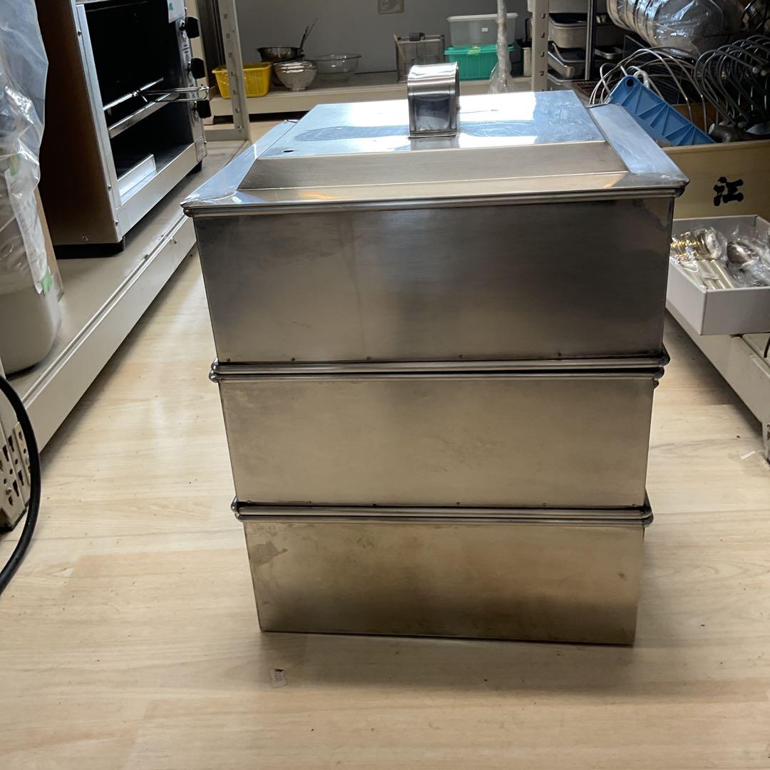 ステンレス製2段蒸し器　中古　350/350/400