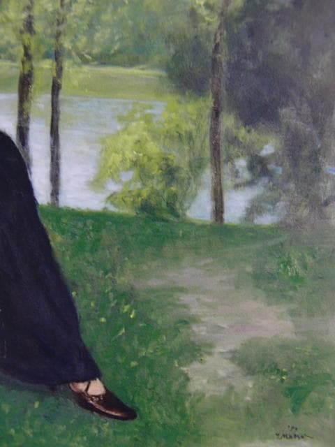 松井叔生　「新緑・悠久のドナウ河」、希少画集より、状態良好、新品高級額装付