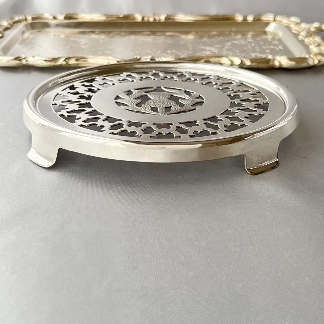 【英国】 アールデコ アザミのティーセンター 13 cm ティーポット敷