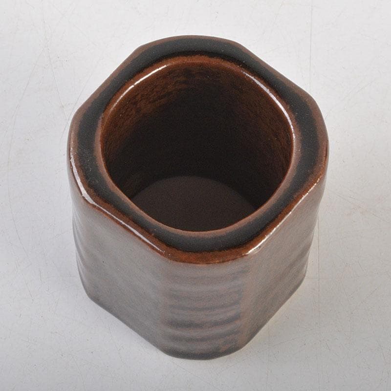 茶道具　膳所焼　淡海ぜぜ　陽炎園造　面取　蓋置　共布共箱　V　6817