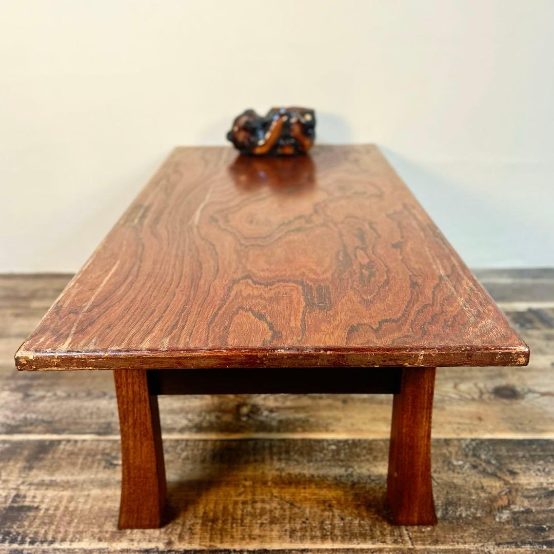 昭和中期 昭和レトロ ちゃぶ台 文机 木製 古家具 折りたたみ スプリング構造